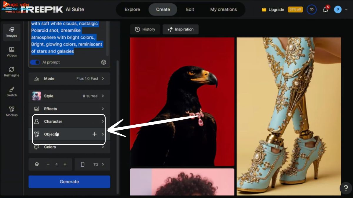 Cách tạo ảnh AI với Freepik AI Image Generator bước 3.2