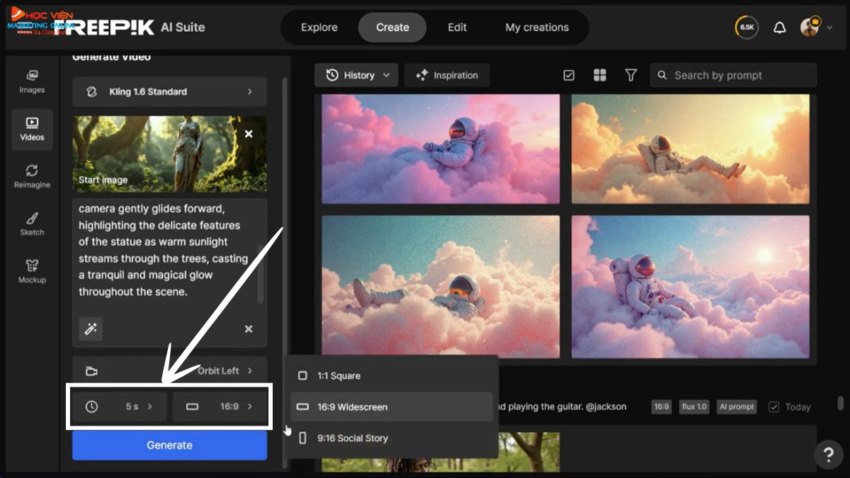 Hướng dẫn tạo video AI từ hình ảnh đã tạo bước 4
