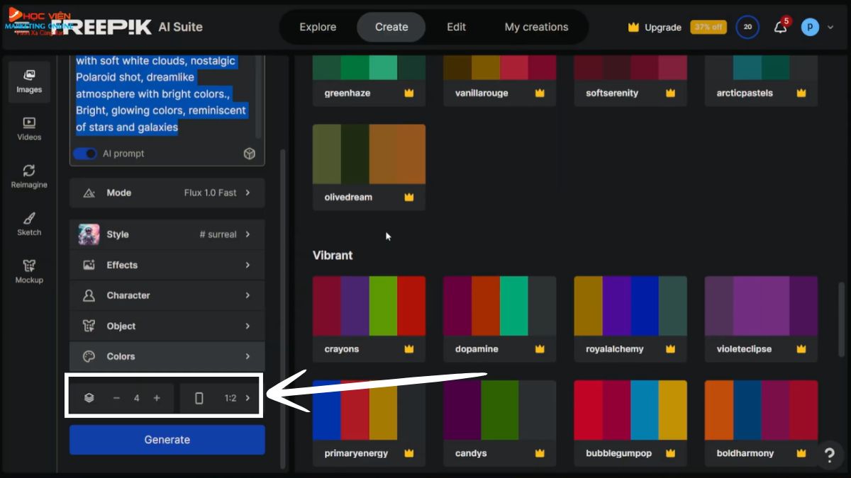 Cách tạo ảnh AI với Freepik AI Image Generator bước 5