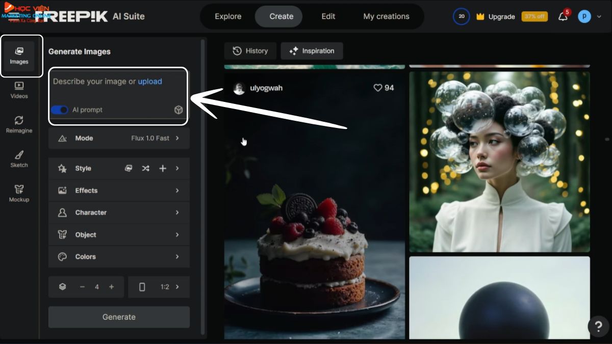 Cách tạo ảnh AI với Freepik AI Image Generator bước 2