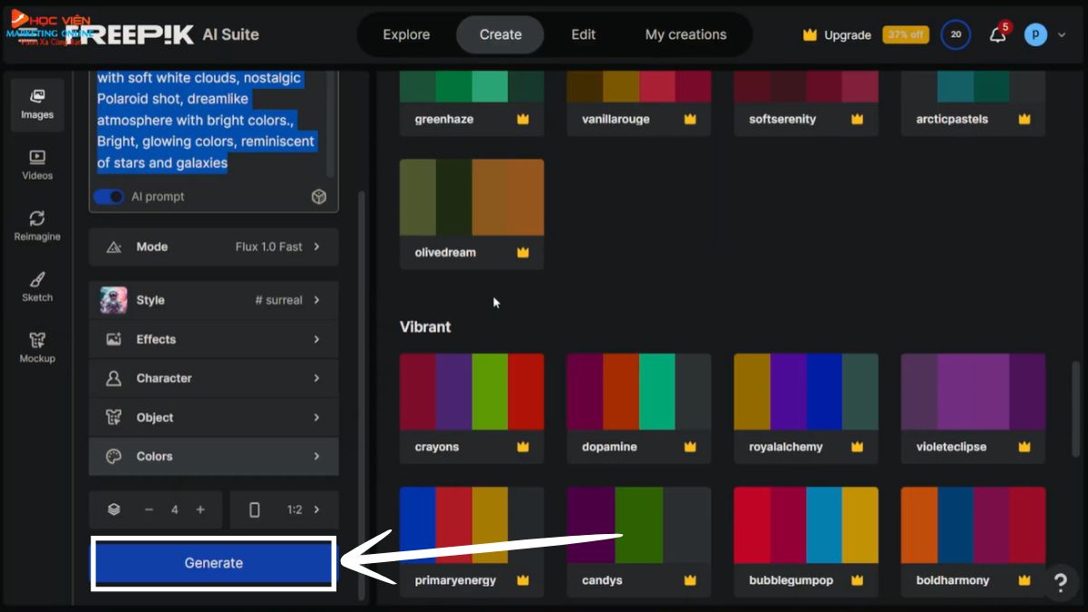 Cách tạo ảnh AI với Freepik AI Image Generator bước 6.1