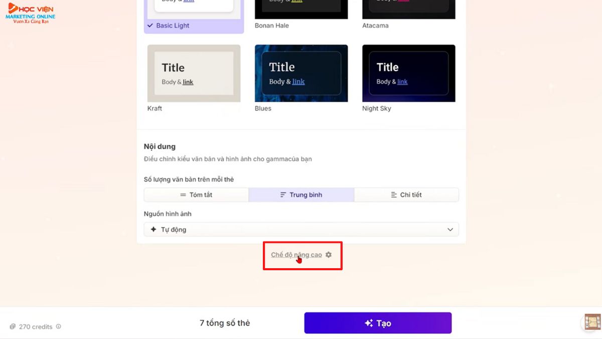 Hướng dẫn cách sử dụng Gamma tạo bài thuyết trình PowerPoint- Tạo bằng văn bản bước 6.2