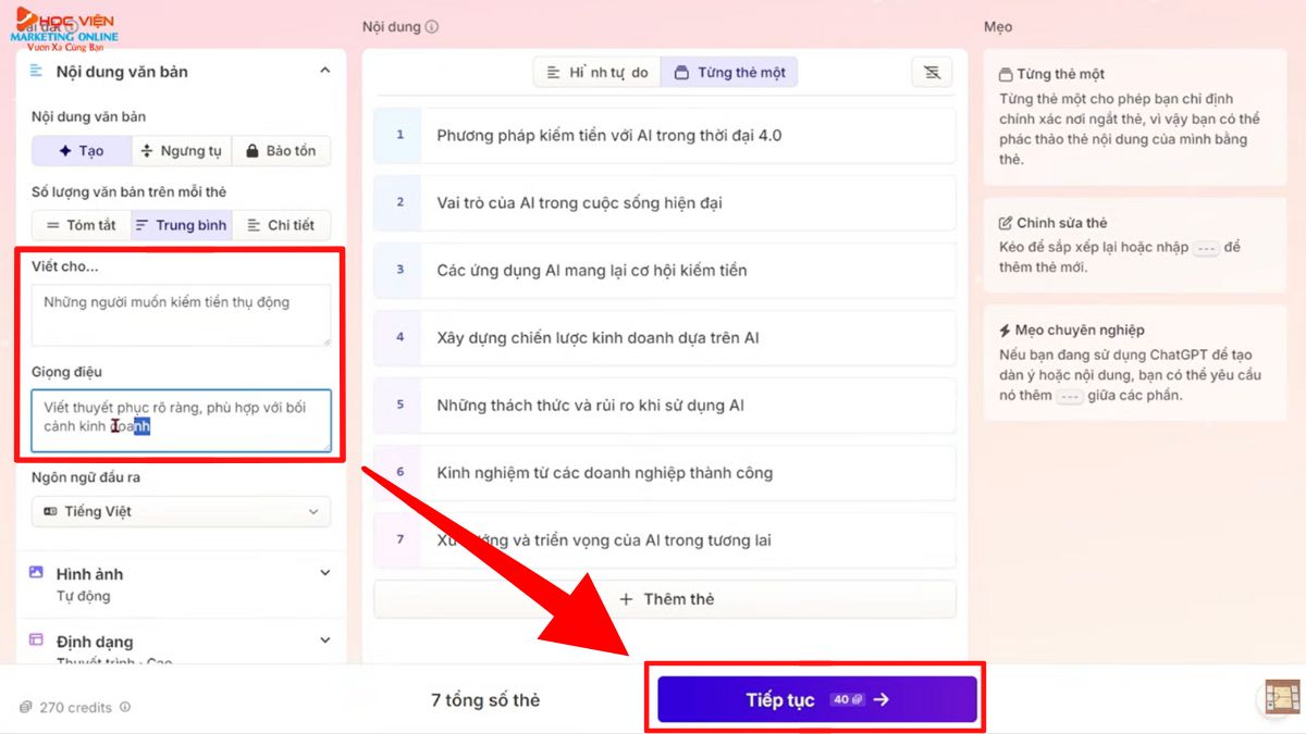 Hướng dẫn cách sử dụng Gamma tạo bài thuyết trình PowerPoint- Tạo bằng văn bản bước 6.3
