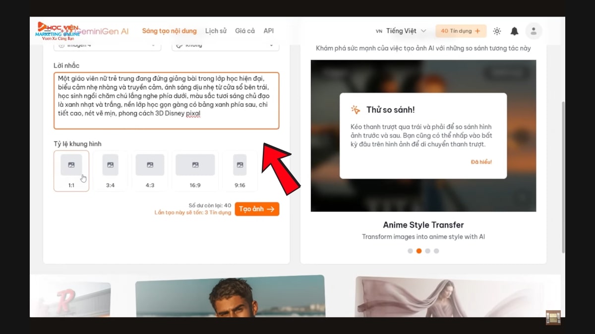 Hướng Dẫn Cách Sử Dụng GeminiGen AI- Tạo ảnh bước 4