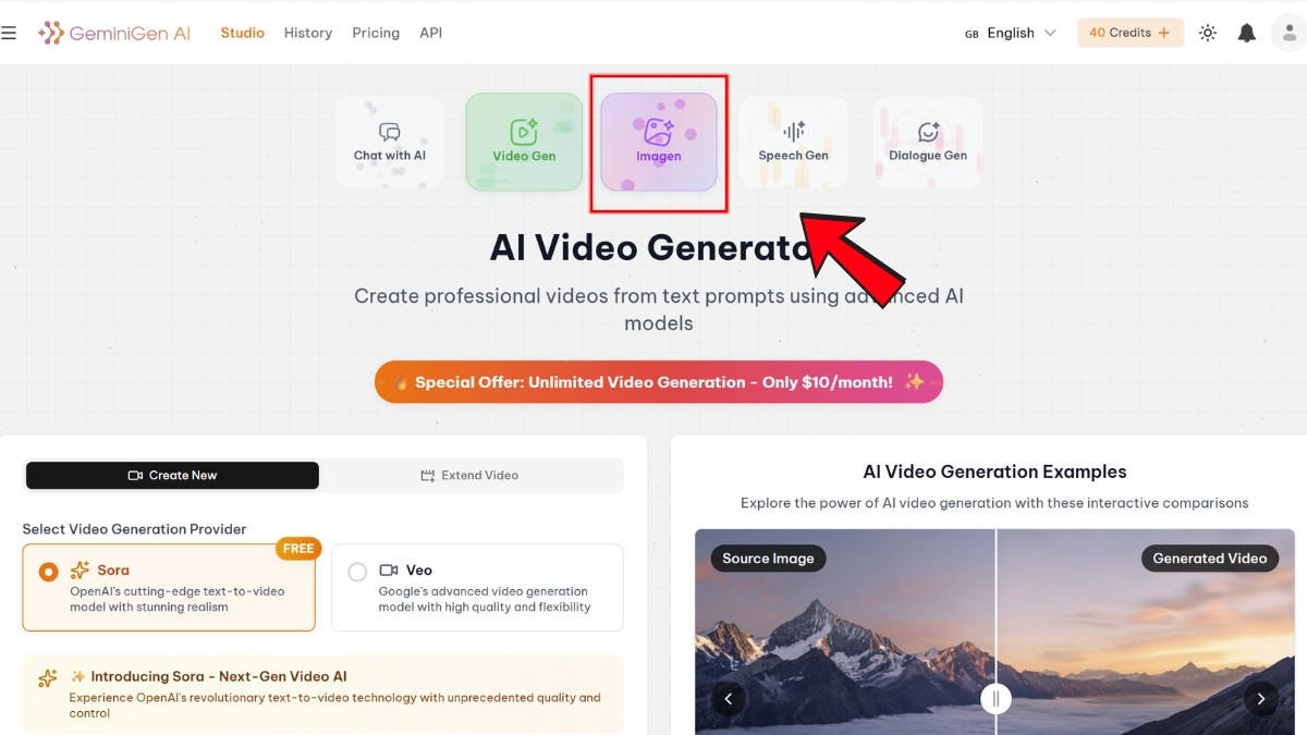 Hướng Dẫn Cách Sử Dụng GeminiGen AI- Tạo ảnh bước 1