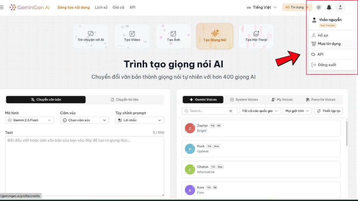 Hướng Dẫn Sử Dụng Cú Pháp API bước 1