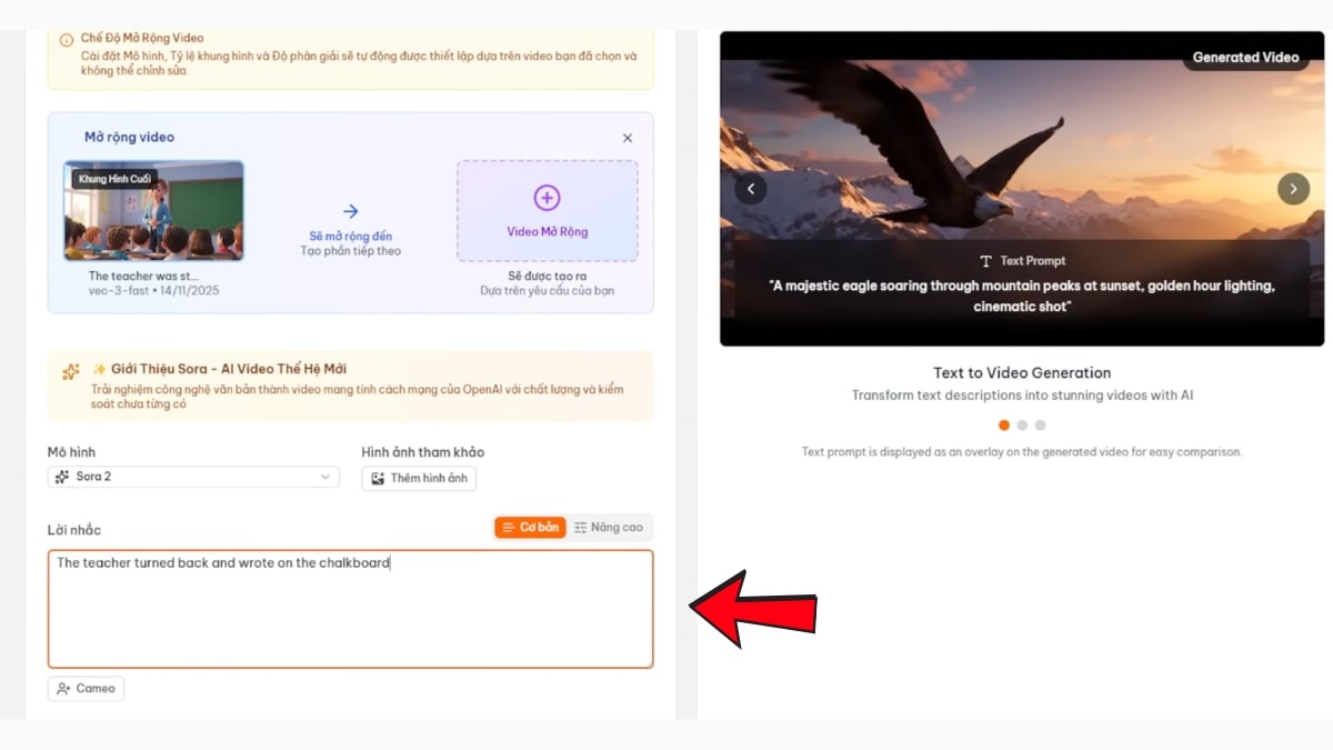 Hướng Dẫn Cách Sử Dụng GeminiGen AI- Tính năng mở rộng video bước 2
