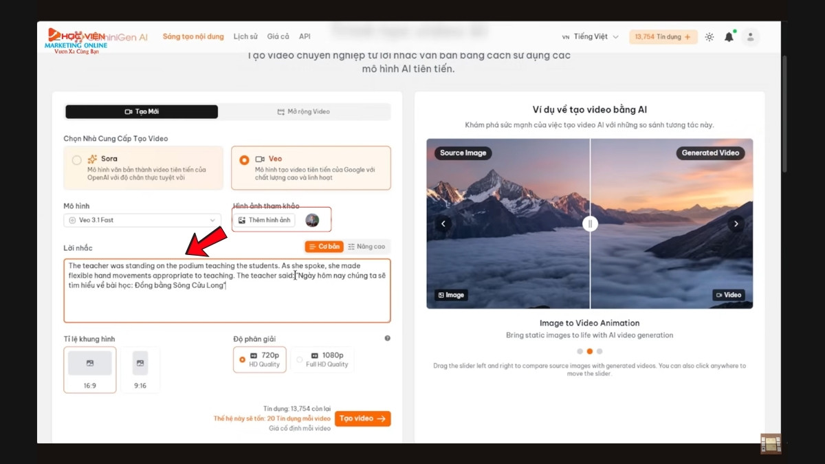 Hướng Dẫn Cách Sử Dụng GeminiGen AI- Tạo video từ ảnh bước 2