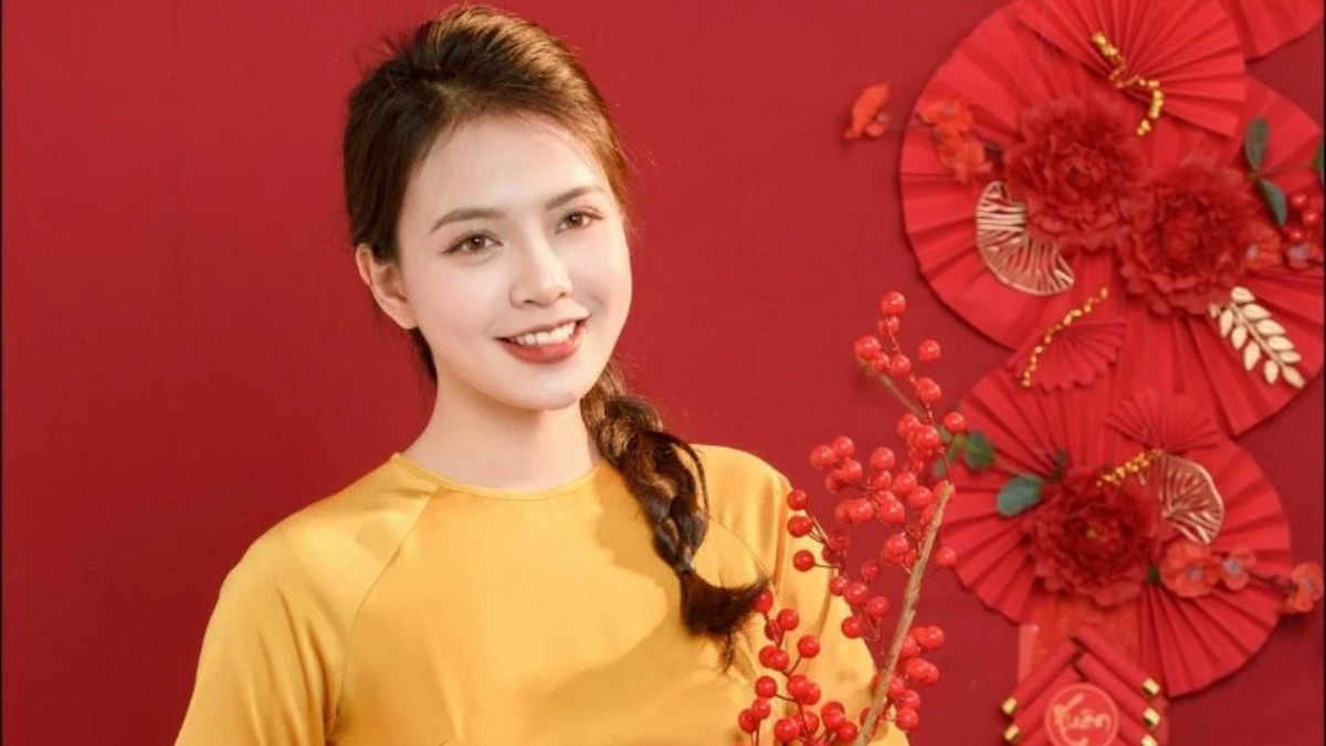 Mẫu Ghép Ảnh Tết Áo Dài 2