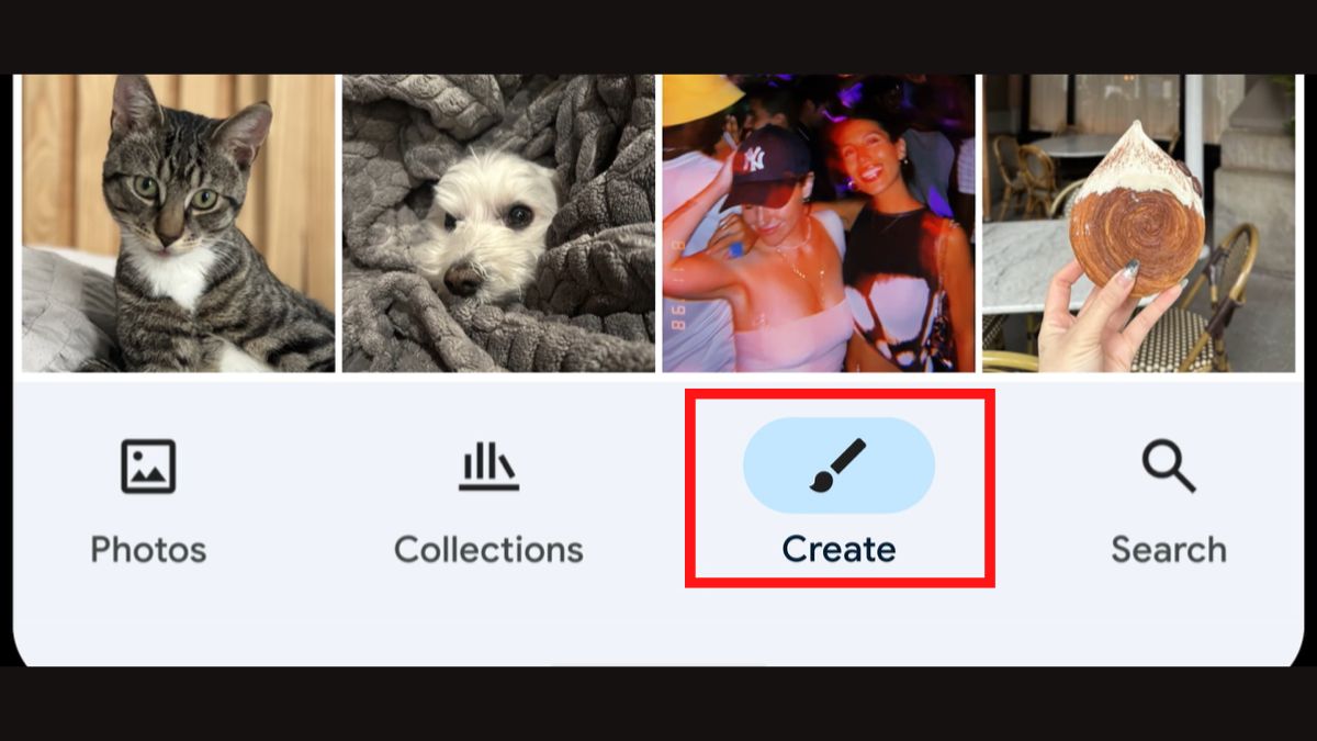 Tính năng AI nổi bật của Google Photos- Tab tạo
