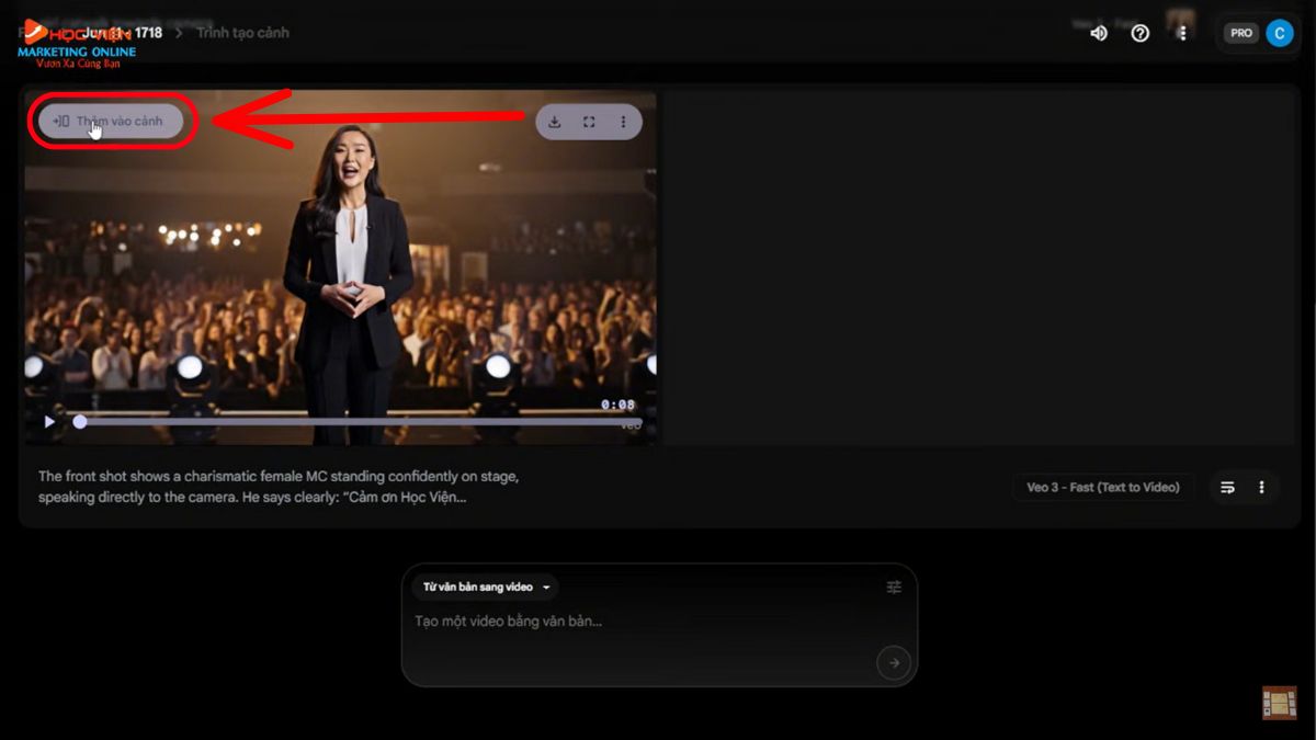Cách sử dụng các tính năng khác trong Flow- Thêm vào cảnh bước 1