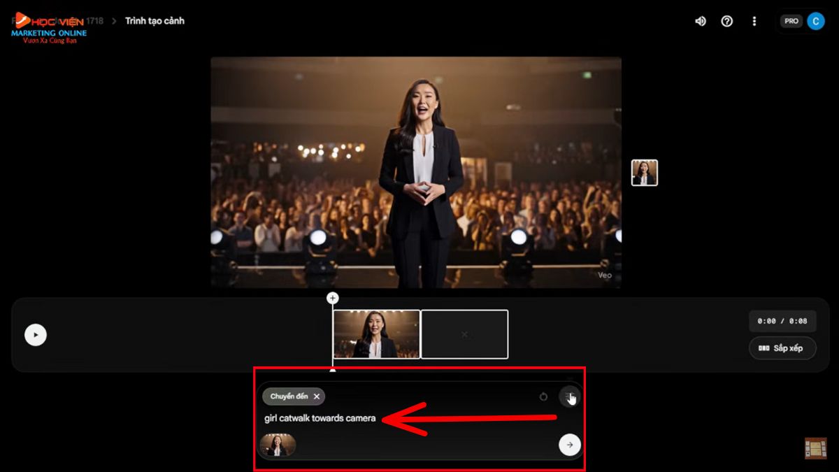 Cách sử dụng các tính năng khác trong Flow- Thêm vào cảnh bước 3