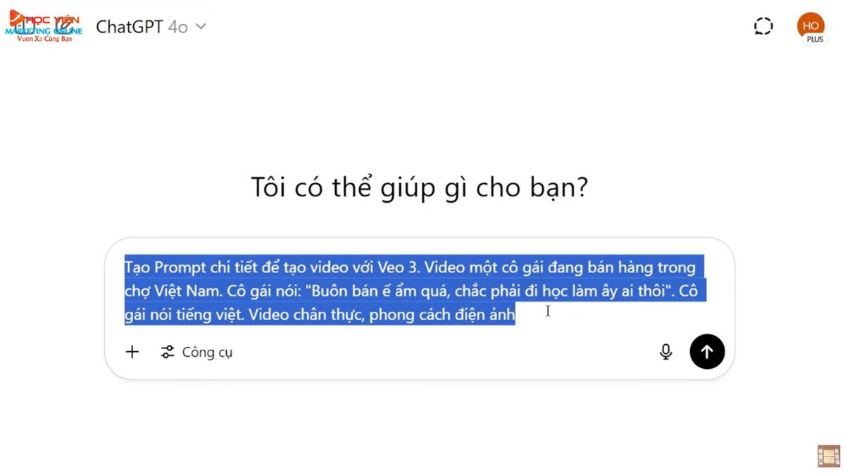 Cách sử dụng Google Veo 3 qua Gemini trên máy tính bước 3.4