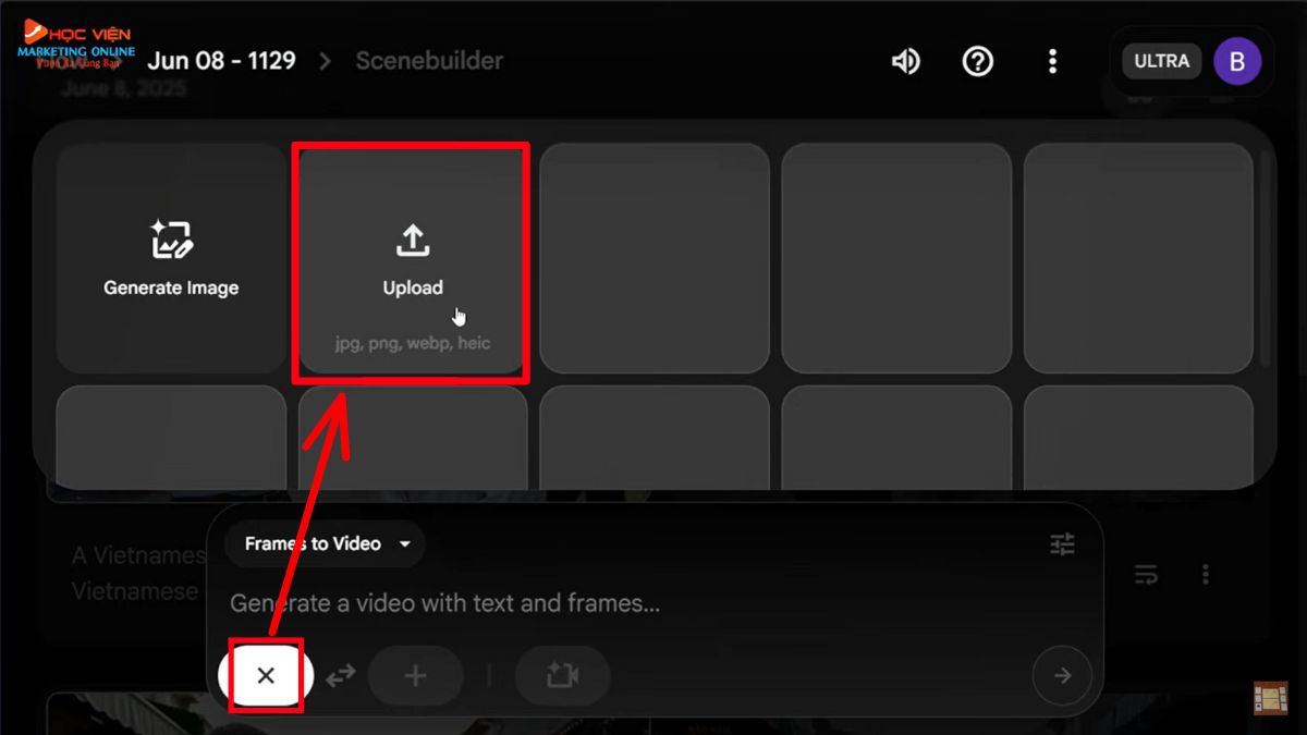 Cách sử dụng các tính năng khác trong Flow- Frames to video bước 1