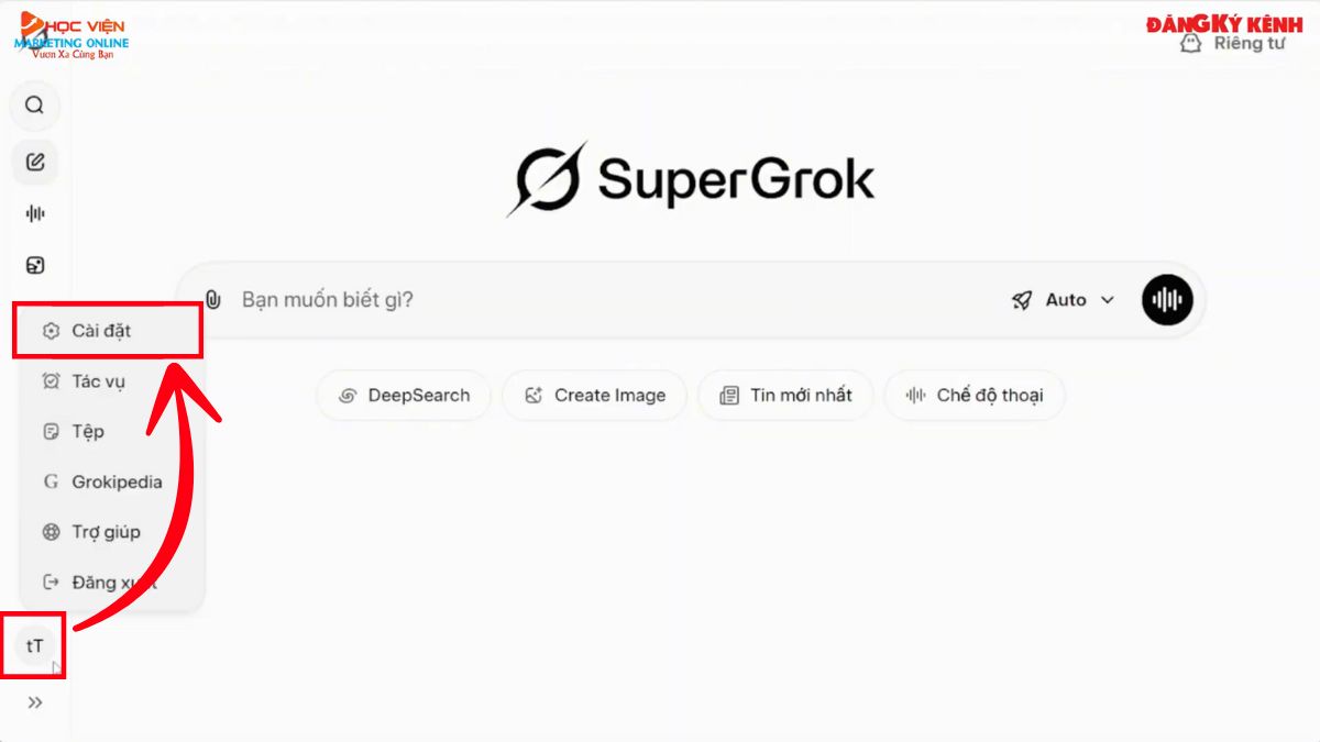Hướng Dẫn Cách Sử Dụng Grok AI- Hỏi đáp- Chat Bước 1.1