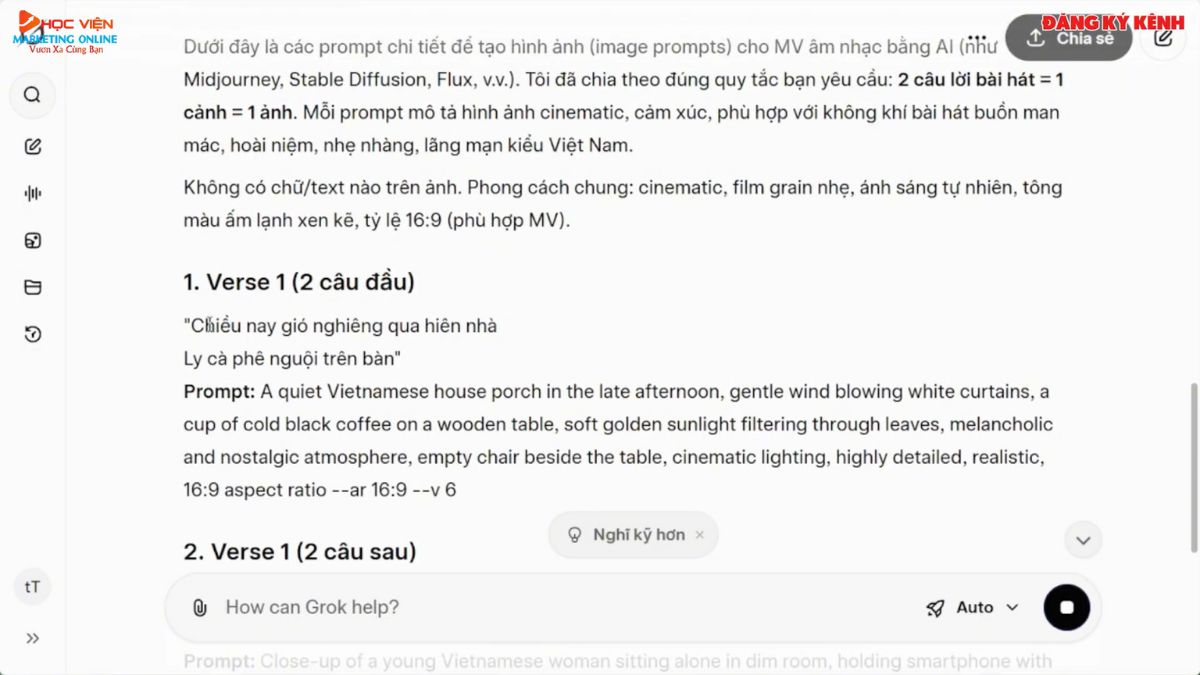 Hướng Dẫn Cách Sử Dụng Grok AI- Tạo video âm nhạc bước 2.2