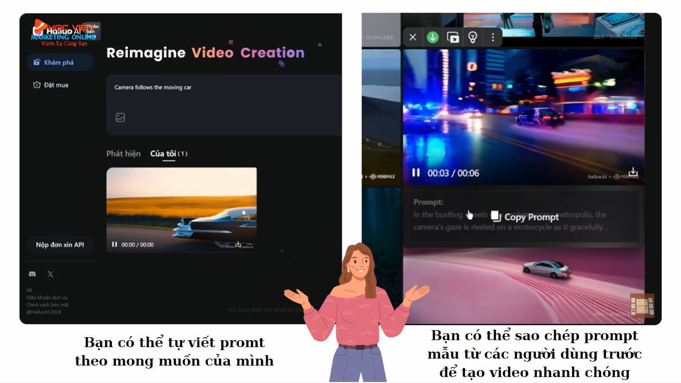 Hướng dẫn cách sử dụng Hailuo AI video tạo video từ văn bản bước 1