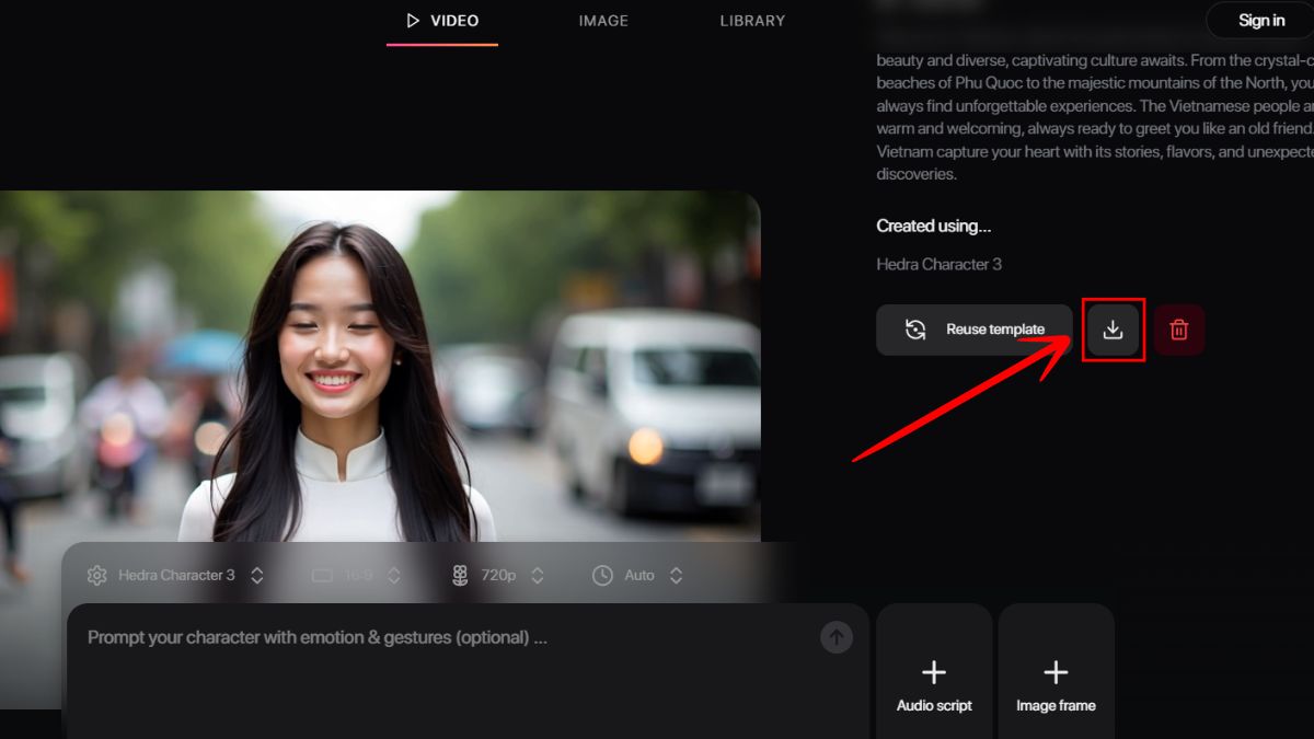 Hướng dẫn cách tạo video với Hedra AI Character 3 bước 6