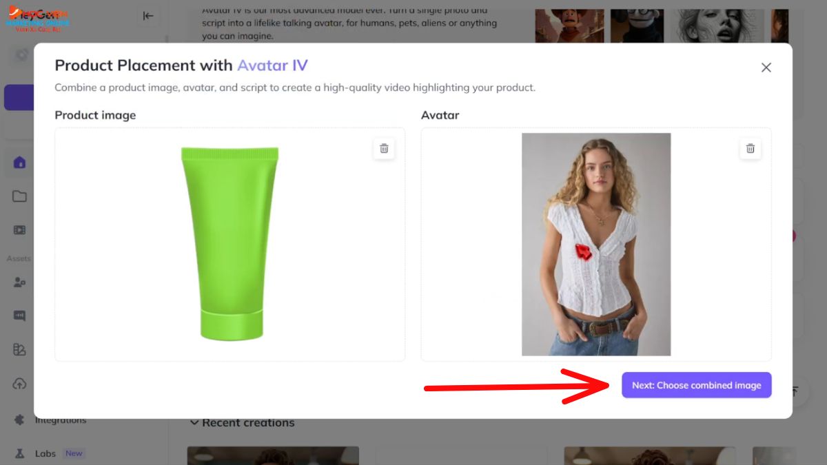 Tính năng Product Placement của HeyGen AI bước 2.1