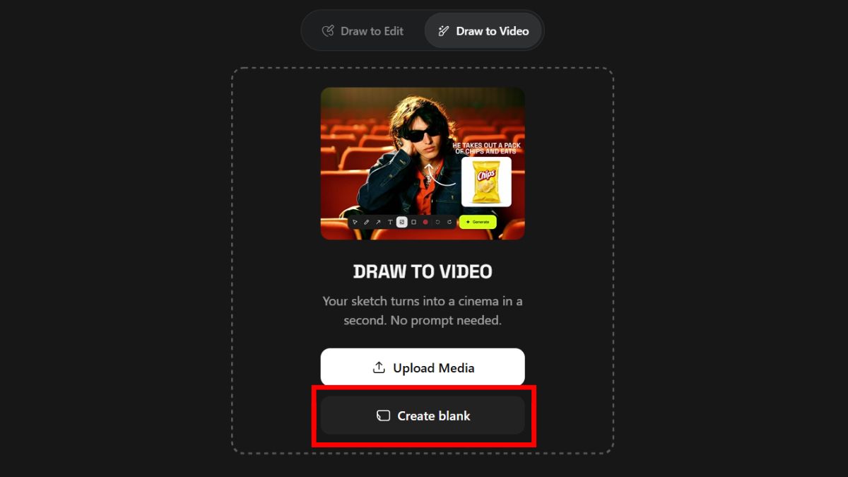 Hướng dẫn cách sử dụng Higgsfield AI free tạo video từ bản phác thảo bước 2