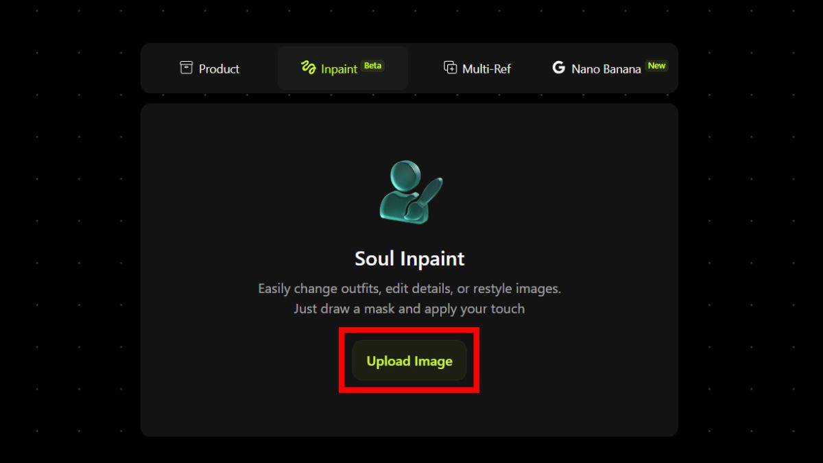 Hướng dẫn cách sử dụng Higgsfield AI free inpaint bước 1