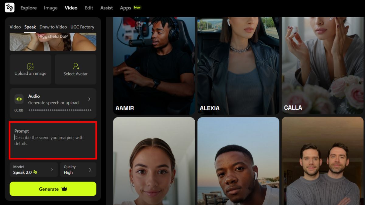 Hướng dẫn cách sử dụng Higgsfield AI free tạo video avatar bước 4