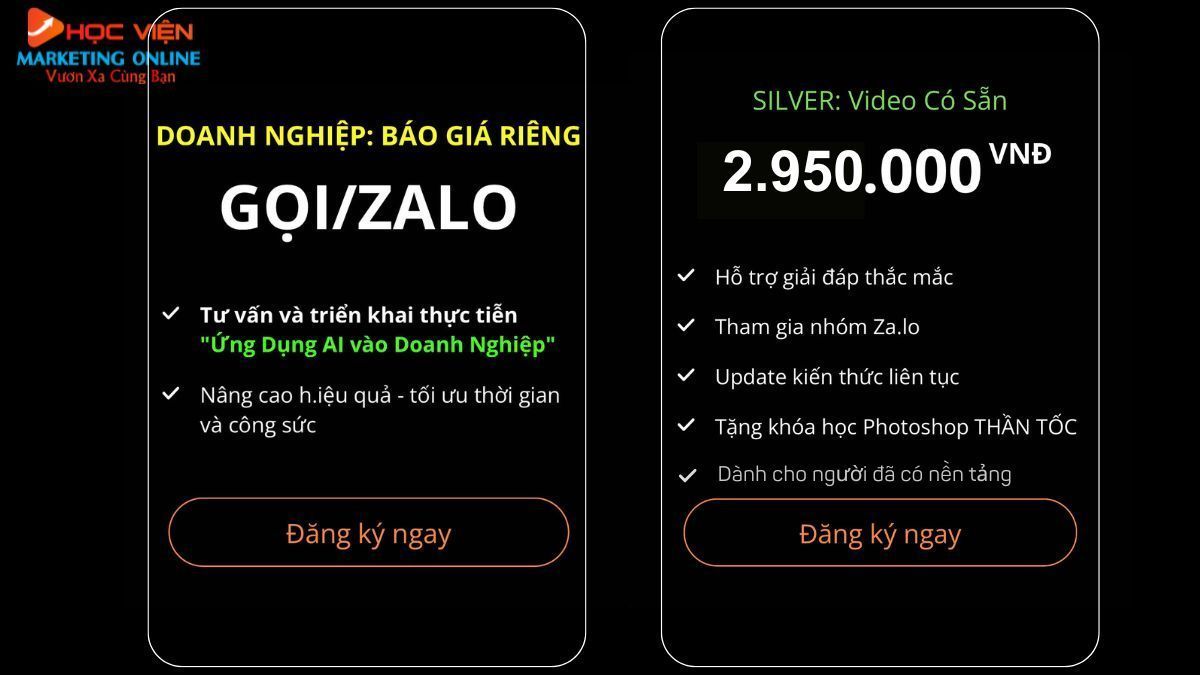 Bảng Giá Khóa Học Trí Tuệ Nhân Tạo Online HVMO