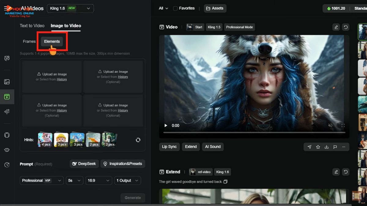 Hướng dẫn cách sử dụng Kling AI miễn phí và chi tiết- Tạo video model 1.6 bước 1