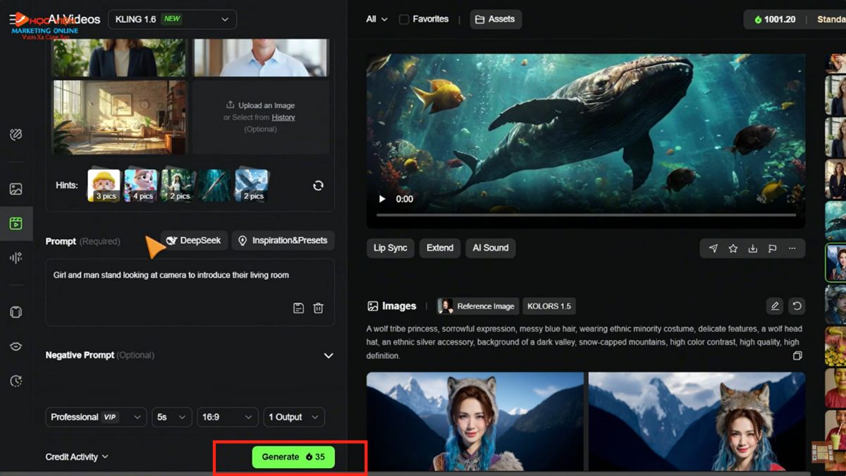 Hướng dẫn cách sử dụng Kling AI miễn phí và chi tiết- Tạo video model 1.6 bước 4
