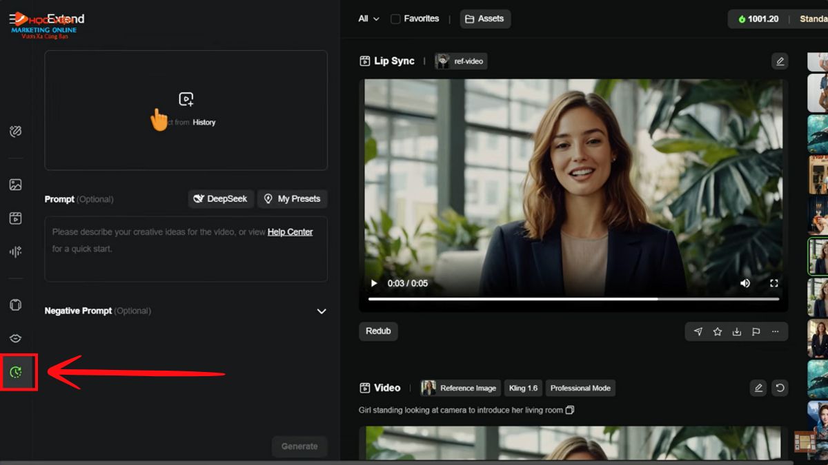 Kéo dài thời lượng video với Extend bước 1