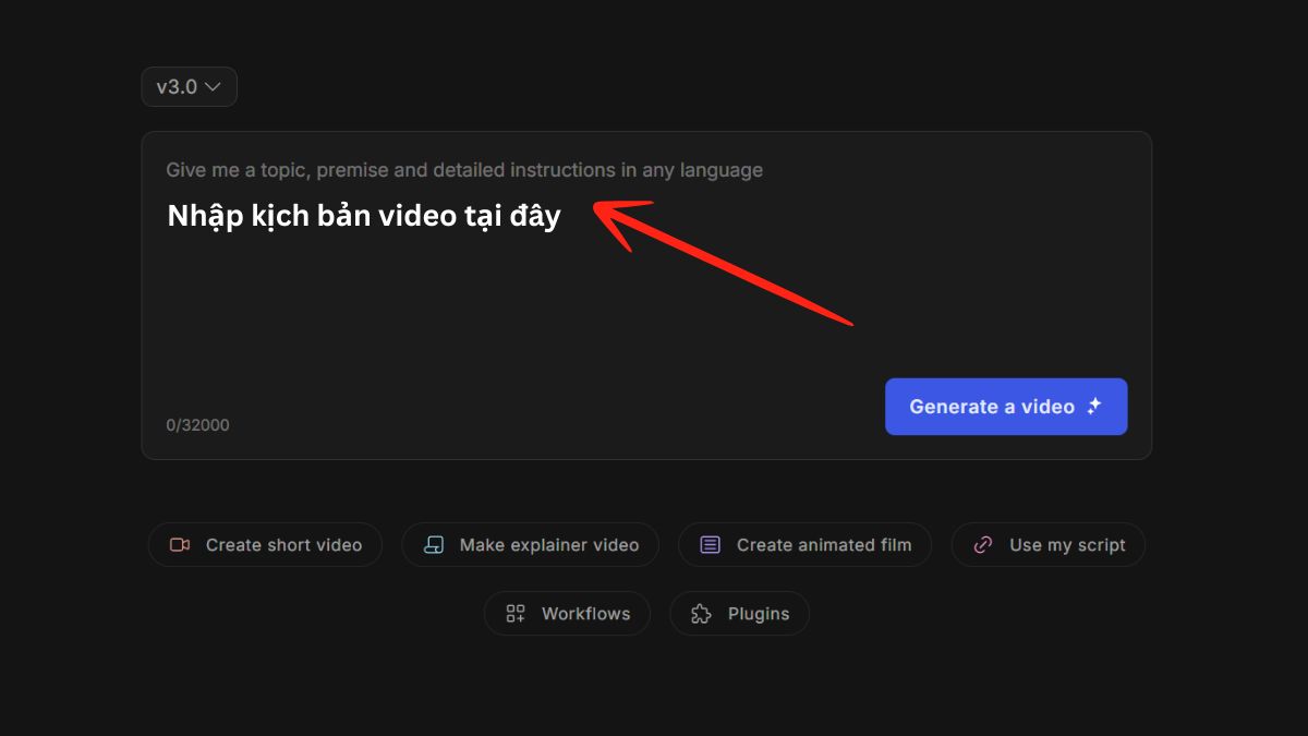 Hướng dẫn cách sử dụng Invideo AI Video Generator bước 1.1