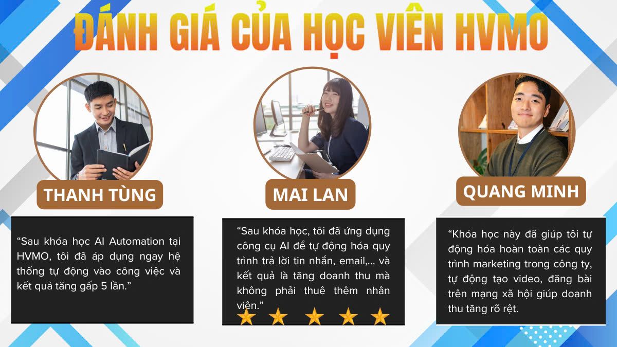 Feedback ấn tượng của học viên sau khóa học AI Automation