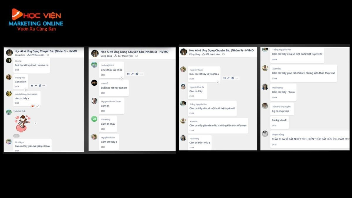 Feedback của học viên về khóa học AI của HVMO
