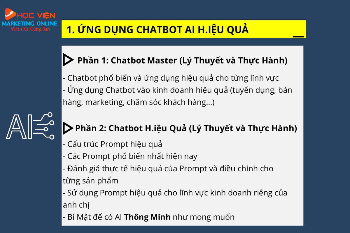 Nội dung khóa học trí tuệ nhân tạo AI buổi 1