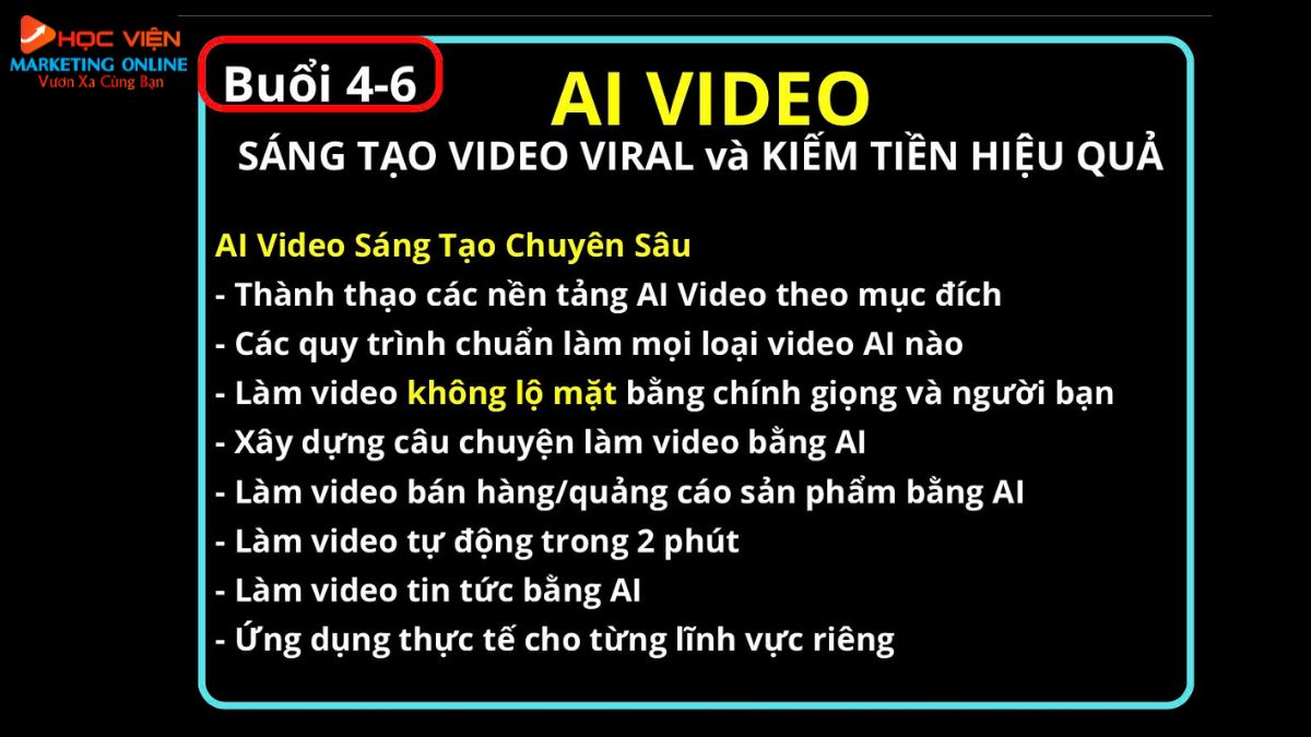 Nội dung khóa học trí tuệ nhân tạo AI- Buổi 4-6
