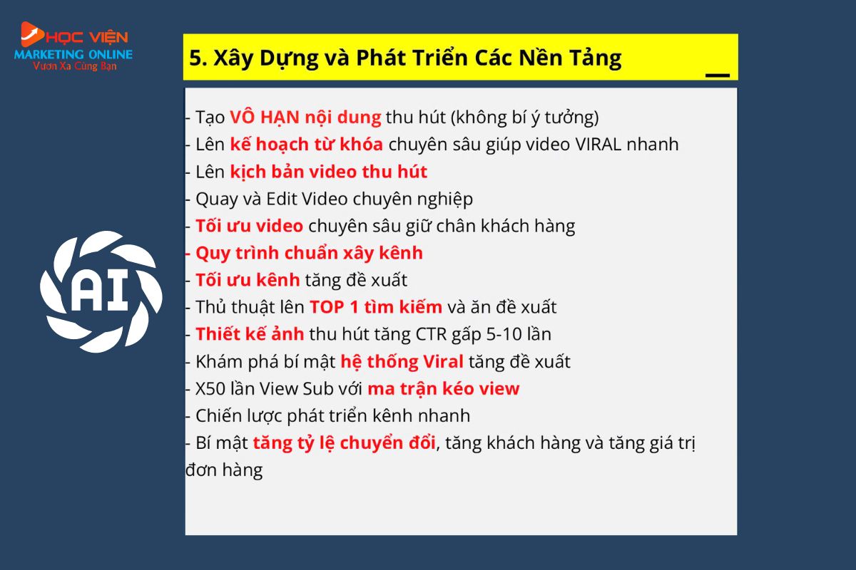 Nội dung khóa học trí tuệ nhân tạo AI buổi 5