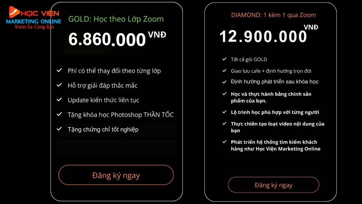 Bảng giá khóa học AI trí tuệ nhân tạo tại HVMO