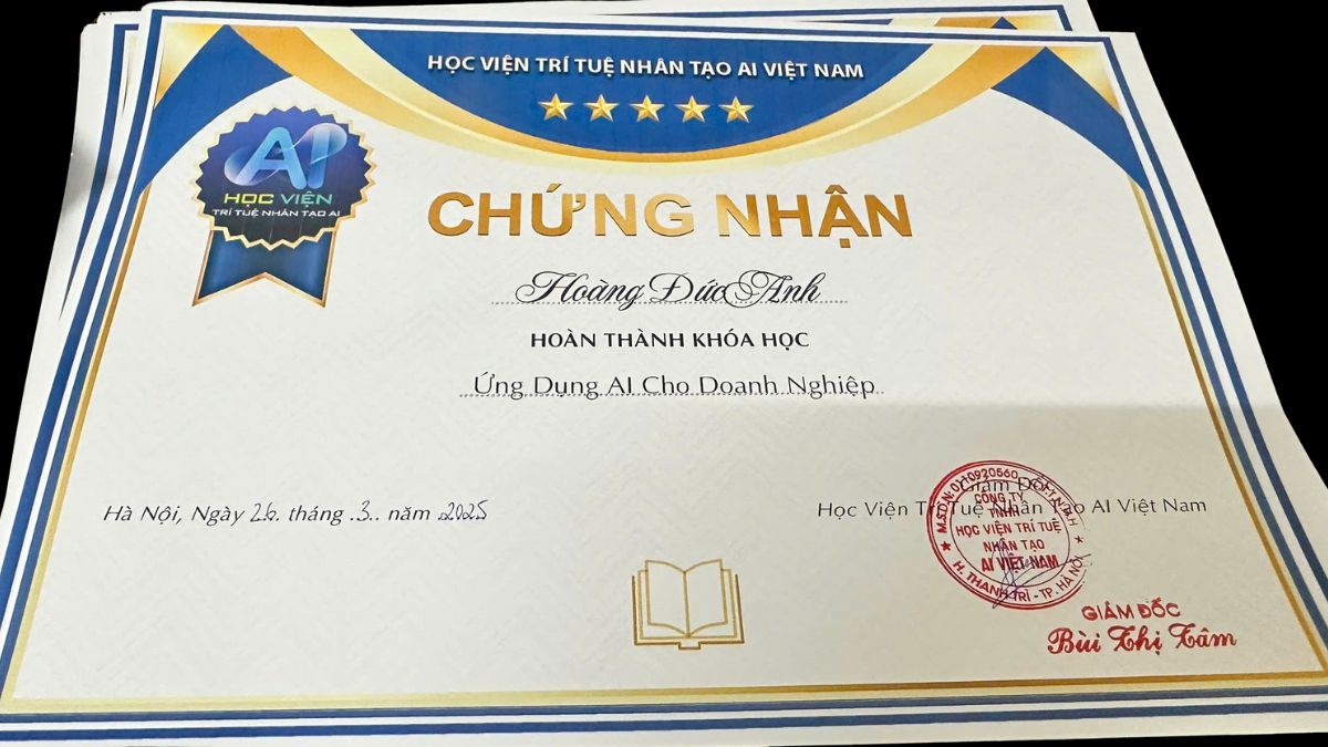 Chứng Chỉ Khóa học AI Trong Văn Phòng