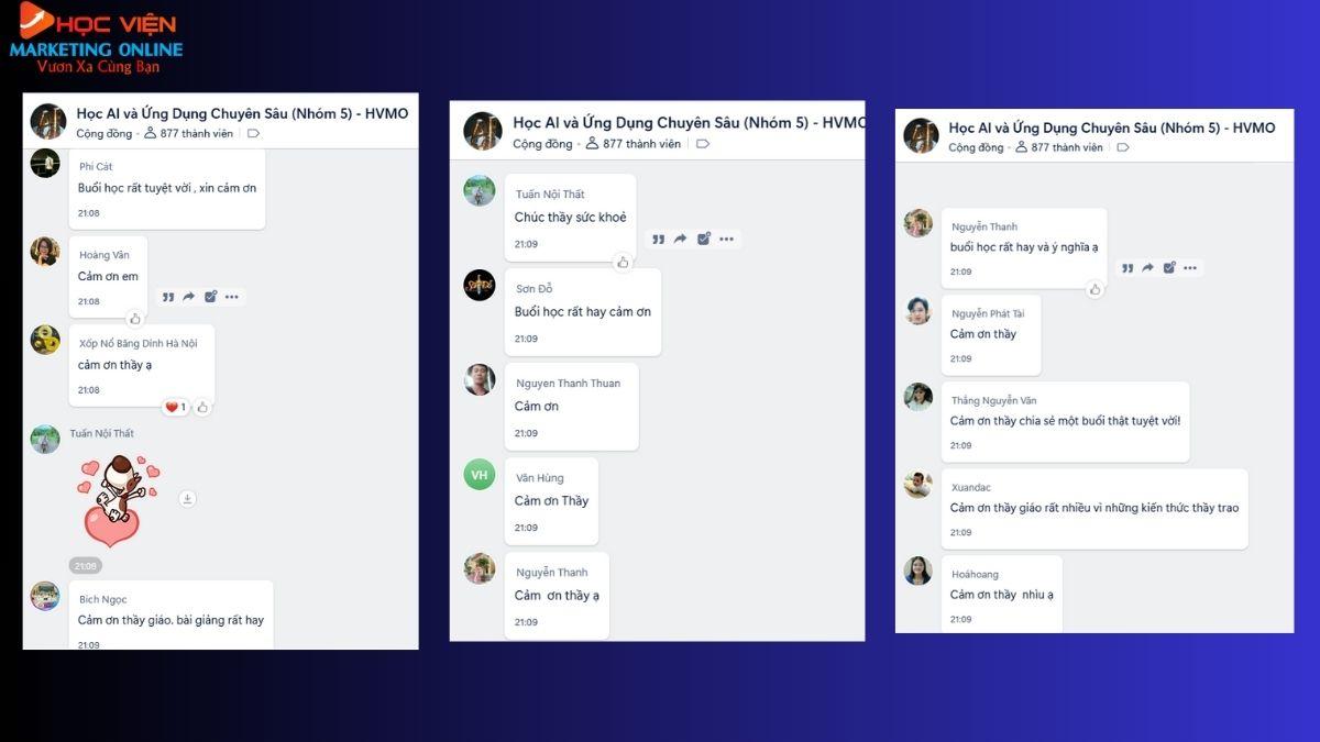 Tiêu chí chọn khóa học AI tại Vĩnh Phúc- Feedback của học viên