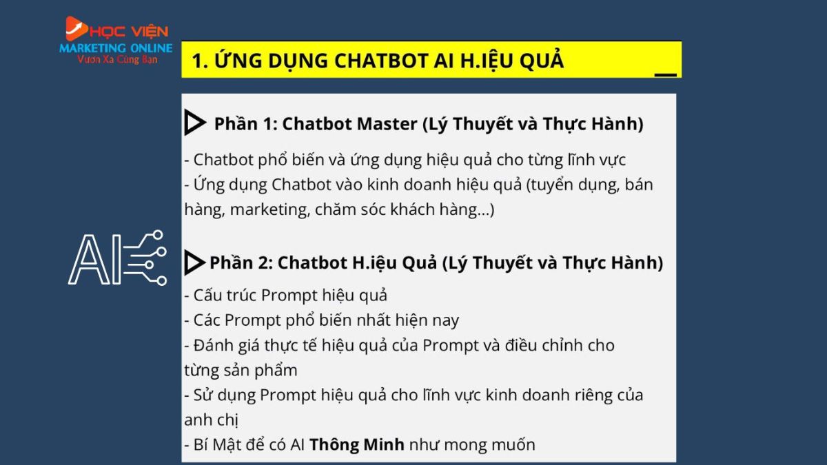 Nội dung khóa học kiếm tiền bằng AI buổi 1