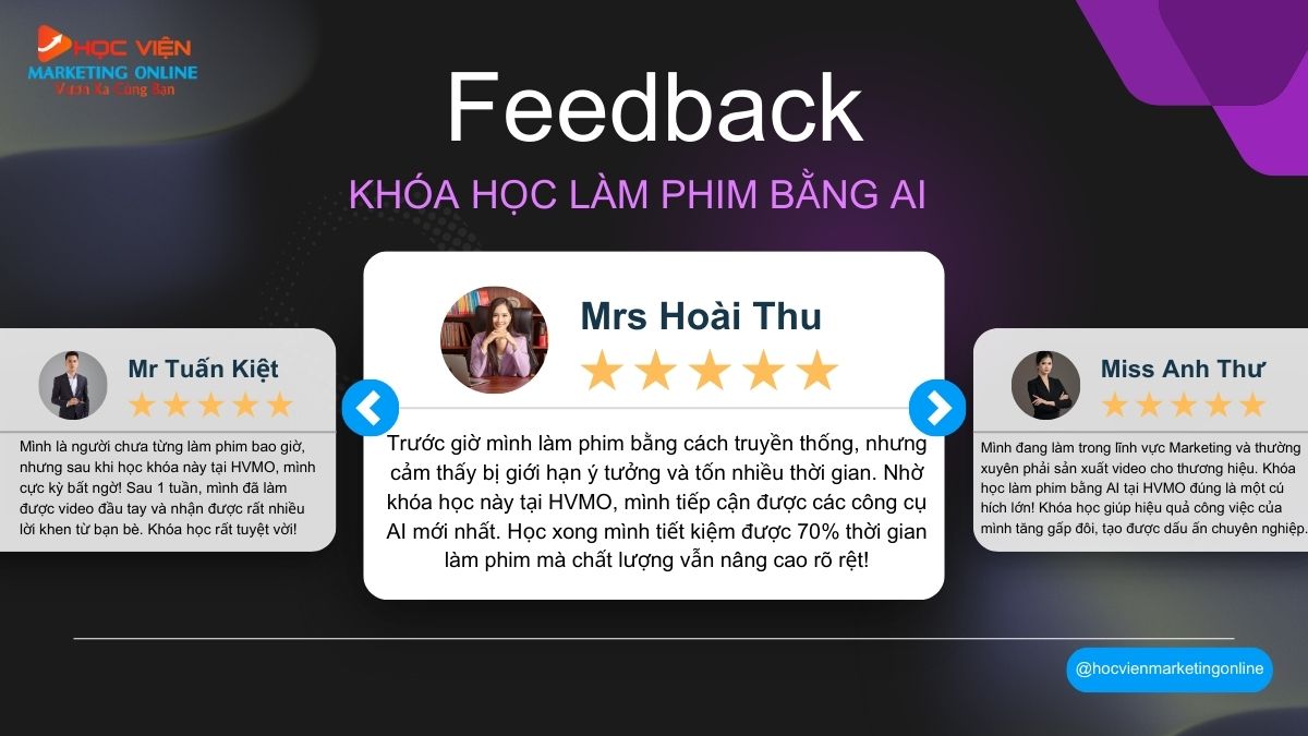 Đánh giá của học viên khóa học làm phim bằng AI