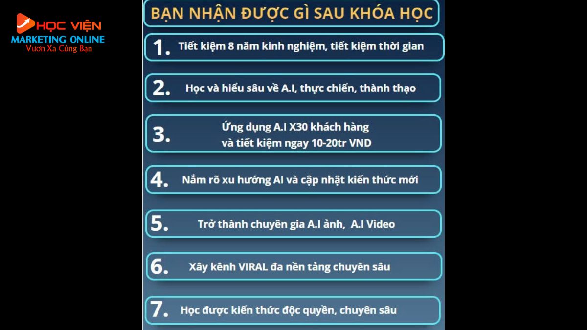 Bạn nhận được gì khi tham gia khóa học làm video bằng AI