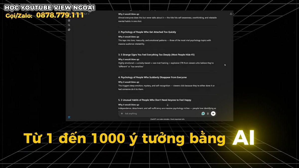 Nội Dung Khóa Học Youtube AI buổi 1