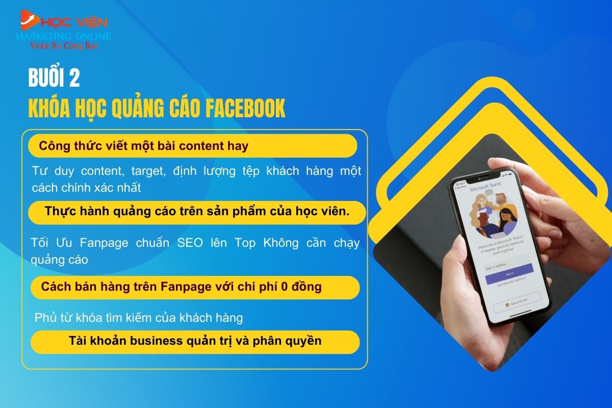 Nội dung khóa học quảng cáo Facebook buổi 2