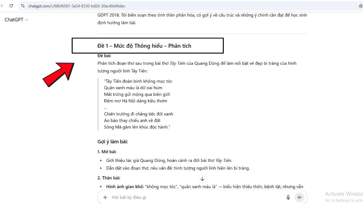 Quy trình tạo đề kiểm tra cơ bản bằng ChatGPT bước 3.1