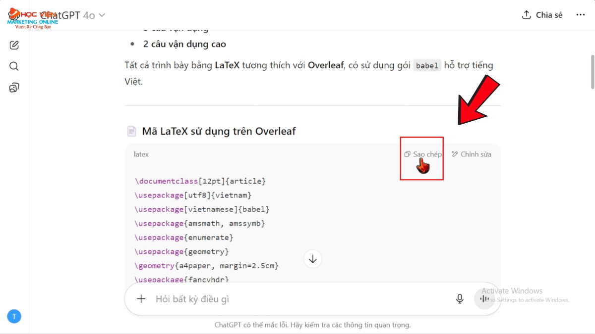 Quy trình tạo bài kiểm tra bằng AI + LaTeX bước 2.1