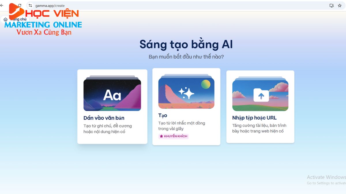 Quy trình thiết kế bài thuyết trình bằng Gamma AI bước 2.2