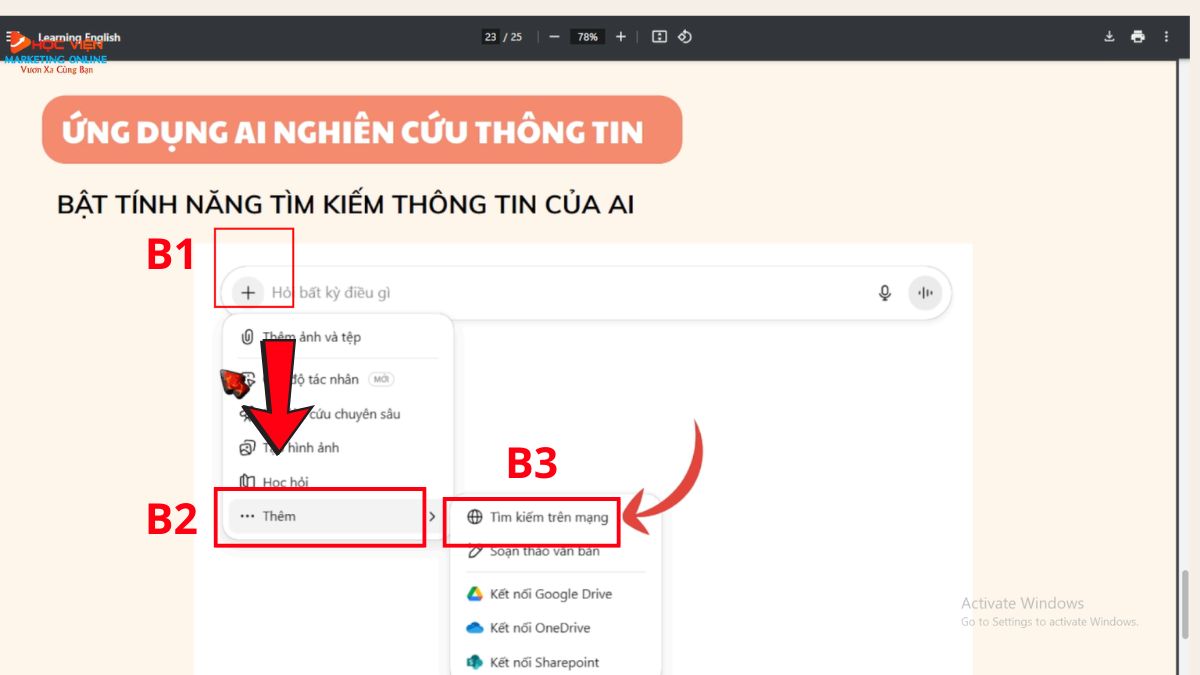 Cách Bật Tính Năng Tìm Kiếm Trên Mạng trong ChatGPT