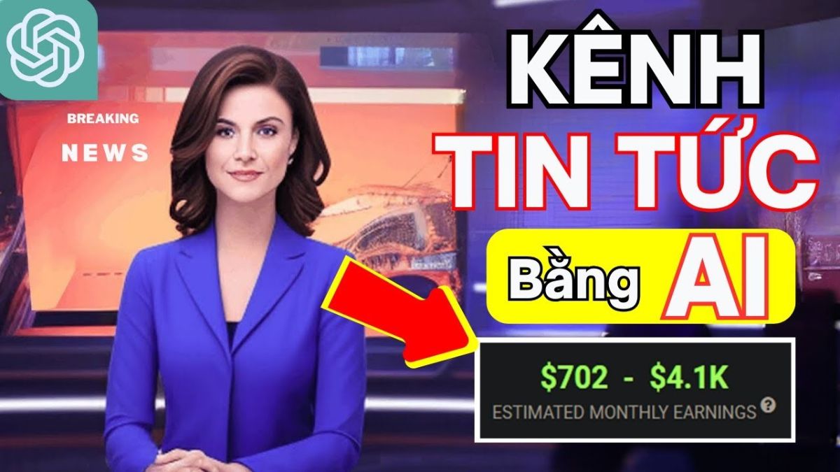 Tạo kênh Youtube tin tức bằng AI, với ChatGPT và AI Video Generator