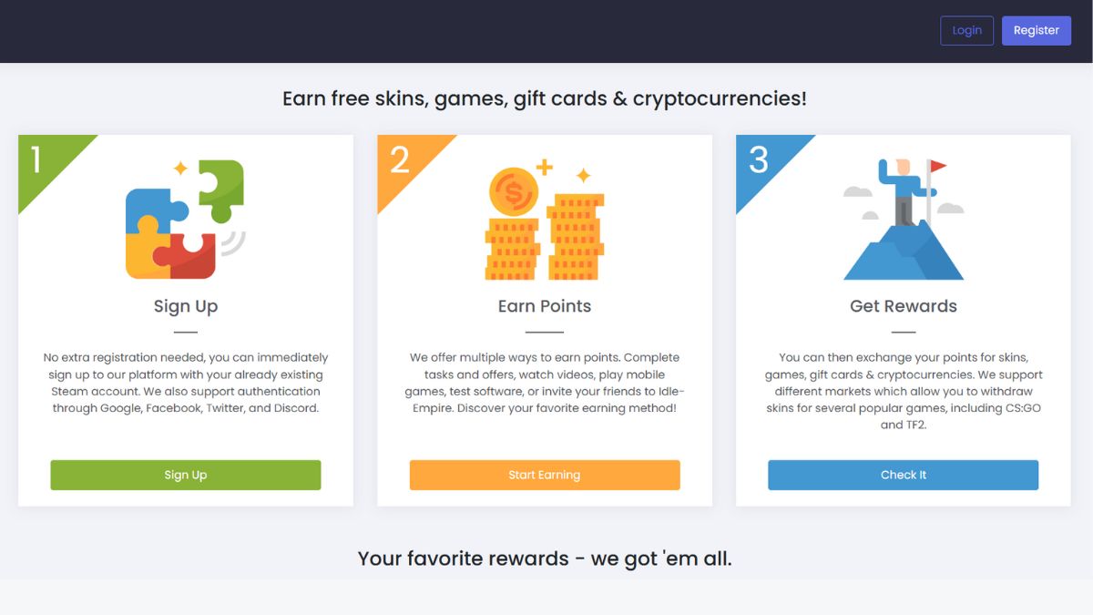 Trang Web Kiếm Tiền Qua Mạng Bằng Cách Xem Quảng Cáo- Idle Empire